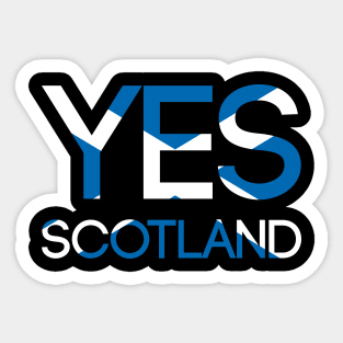 YES SCOTLAND, Pro Scottish Independence Saltire Flag Text Slogan Sticker